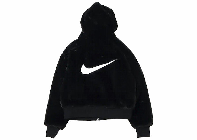 Nike Sportswear Essentials Faux Fur Jacket Black/White