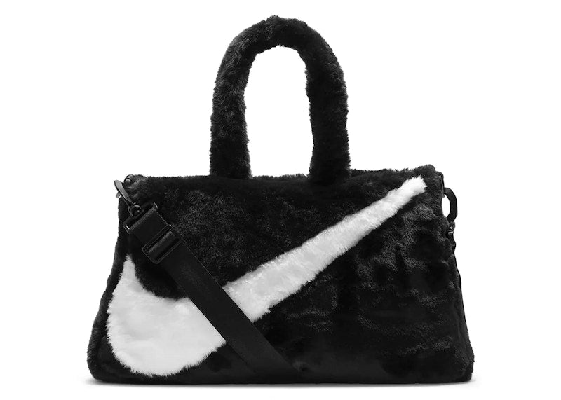 Nike Sportswear Faux Fur 10L Tote Bag Black