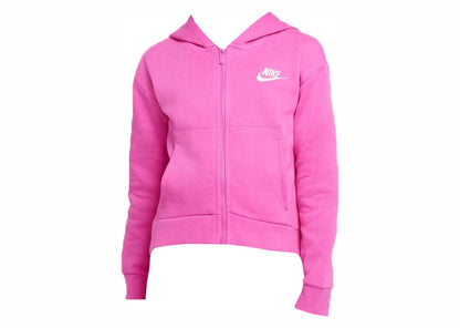 Nike Sportswear Kids Club Fleece Full-Zip Hoodie Active Fuchsia/White