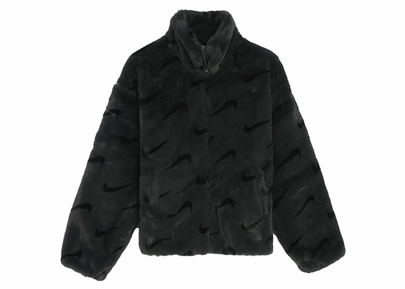 Nike Sportswear Kids Faux Fur Jacket Dark Smoke Grey/Black