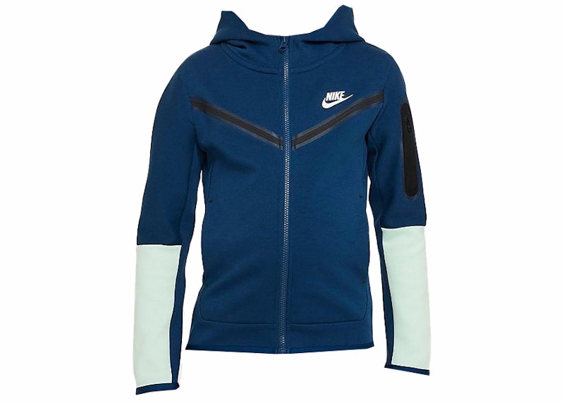 Nike Sportswear Kids' Tech Fleece Full-Zip Hoodie Valerian Blue/Valerian Blue/Mint Foam/White