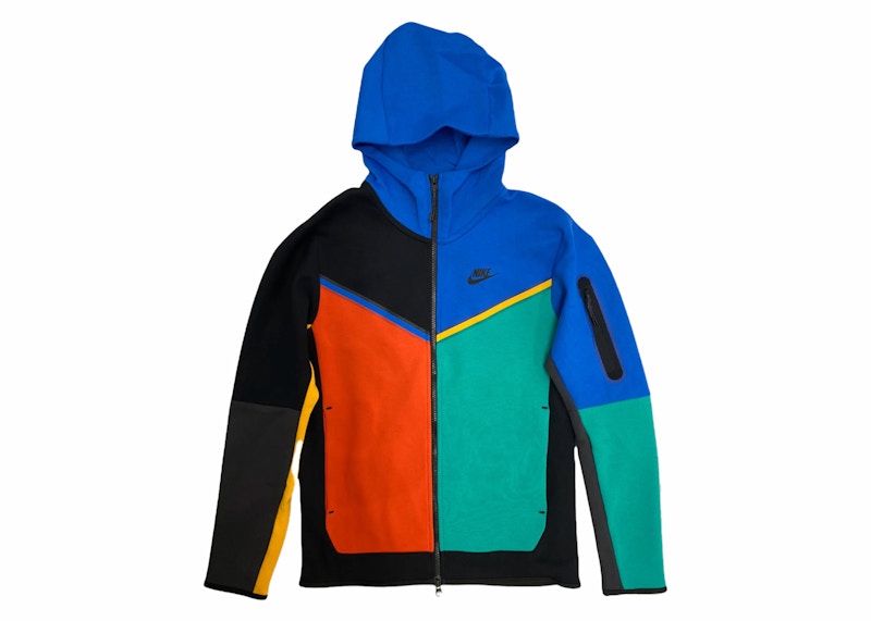 Nike Sportswear Tech Fleece Full-Zip Hoodie Black/Signal Blue/Roma Green/Black