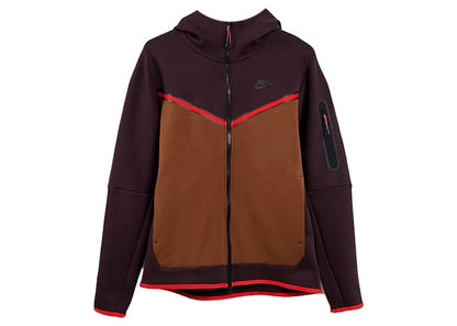 Nike Sportswear Tech Fleece Full-Zip Hoodie Brown Basalt/Pecan/Chile Red/Black