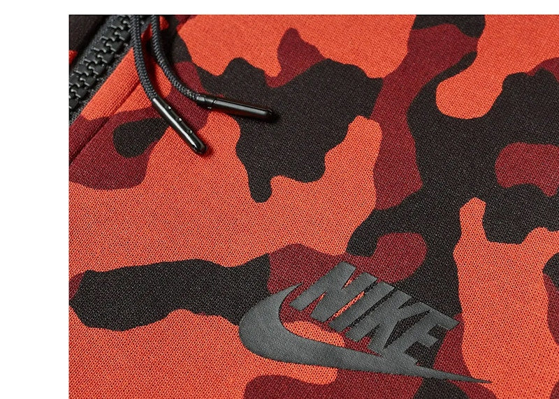 Nike Sportswear Tech Fleece Hooded Hoodie Tangerine Twilight Camo