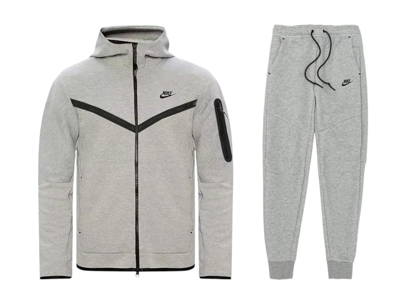 Nike Sportswear Tech Fleece Hoodie & Joggers Set (FW24) Dark Grey Heather/Black