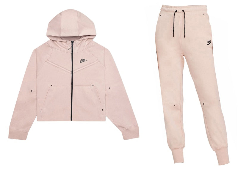 Nike Sportswear Tech Fleece Hoodie & Joggers Set Pink Oxford/Black