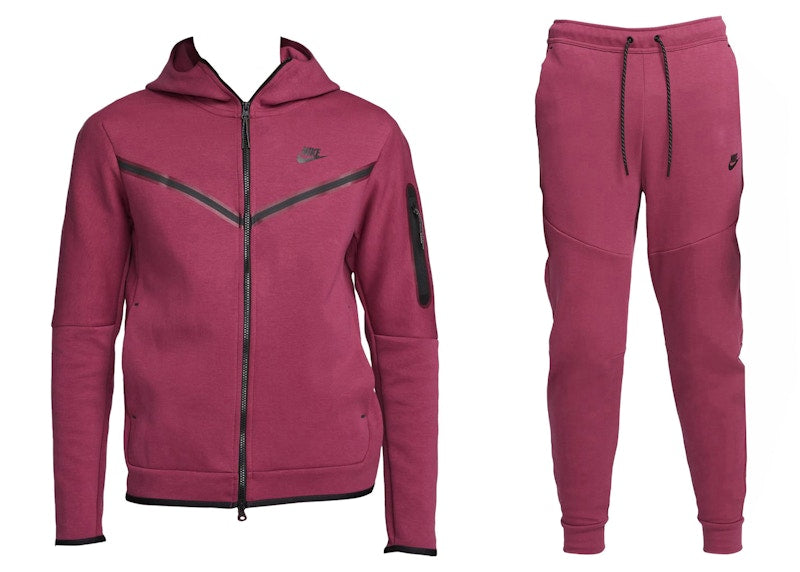 Nike Sportswear Tech Fleece Hoodie & Joggers Set Rosewood/Black