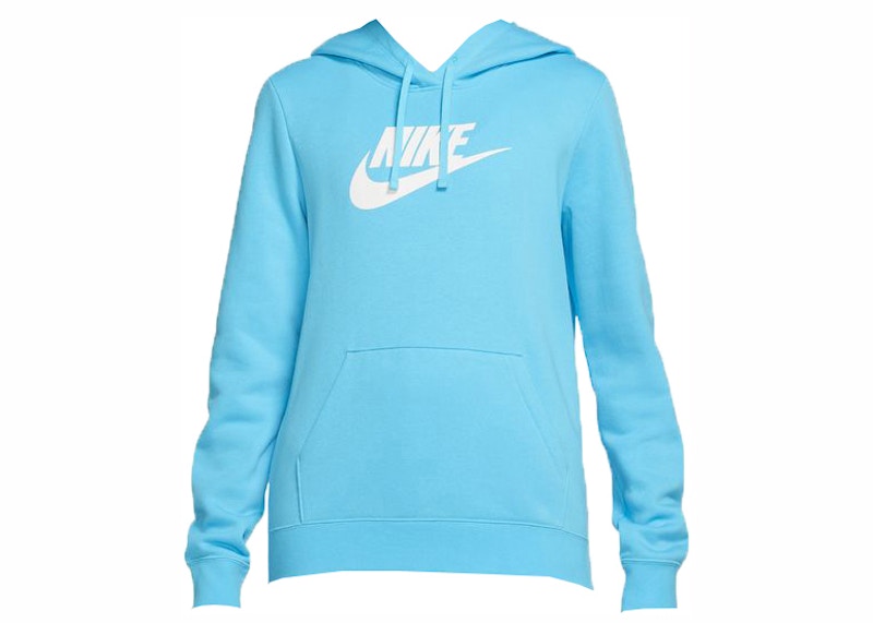Nike Sportswear Women's Club Fleece Full-Zip Hoodie Baltic Blue/White