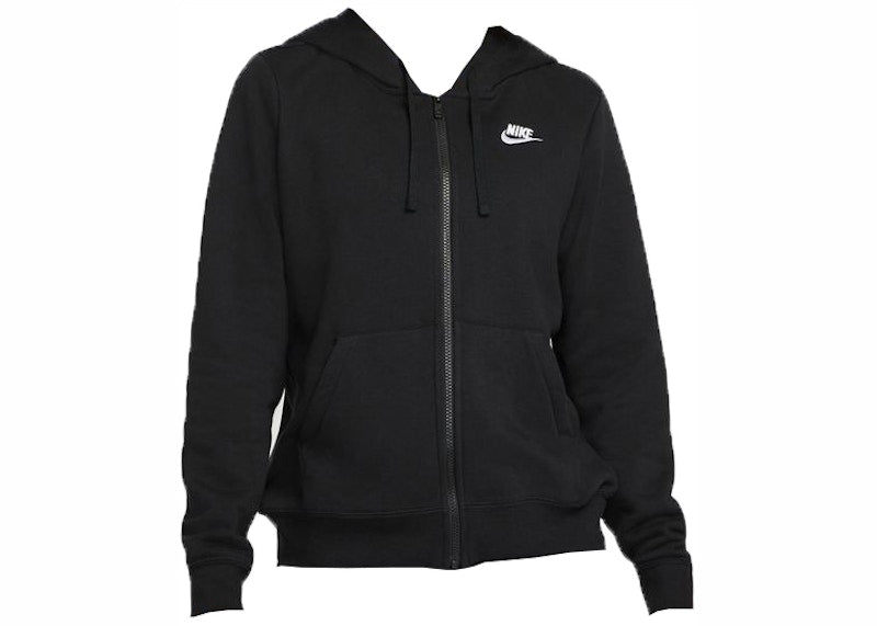 Nike Sportswear Women's Club Fleece Full-Zip Hoodie Black/White
