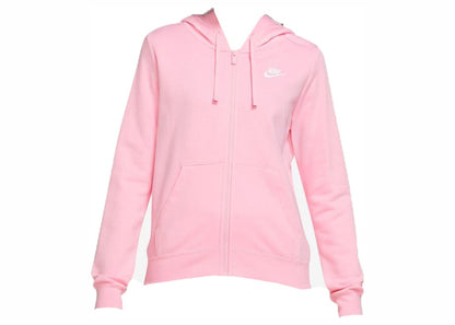 Nike Sportswear Women's Club Fleece Full-Zip Hoodie Med Soft Pink/White