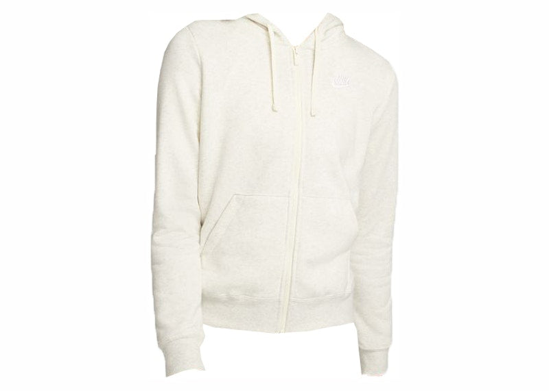Nike Sportswear Women's Club Fleece Full-Zip Hoodie Oatmeal Heather/White