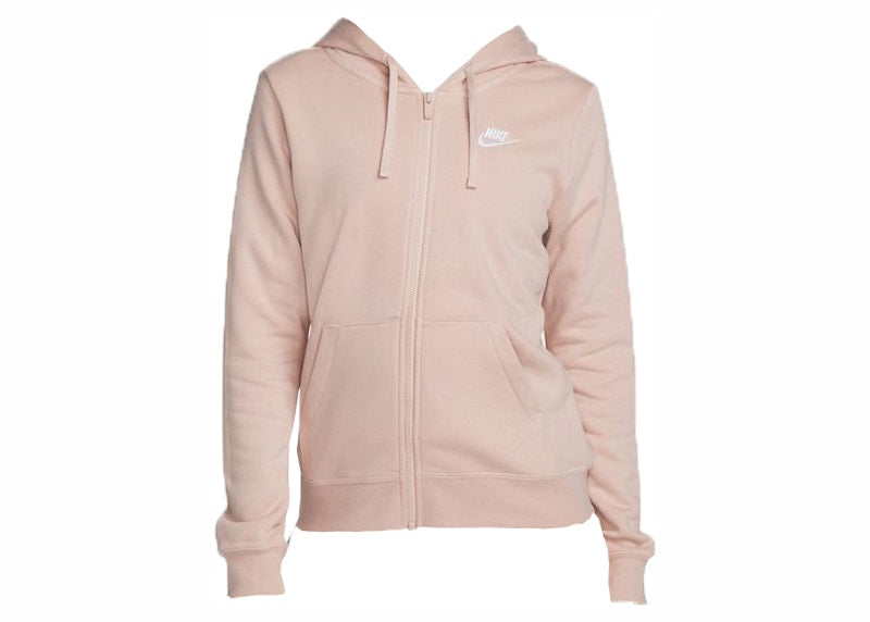 Nike Sportswear Women's Club Fleece Full-Zip Hoodie Pink Oxford/White