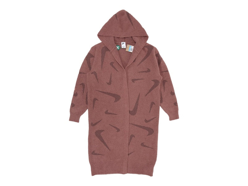 Nike Sportswear Women's Phoenix Cozy Boucle Long Knit Cardigan Mauve