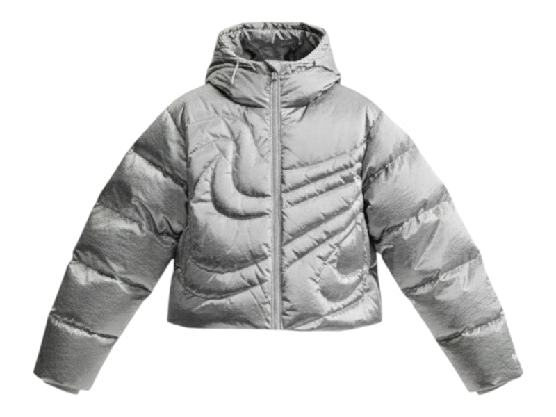 Nike Sportswear Women's Swoosh Series Therma-FIT Oversized Puffer Jacket Metallic Silver/Light Smoke Grey