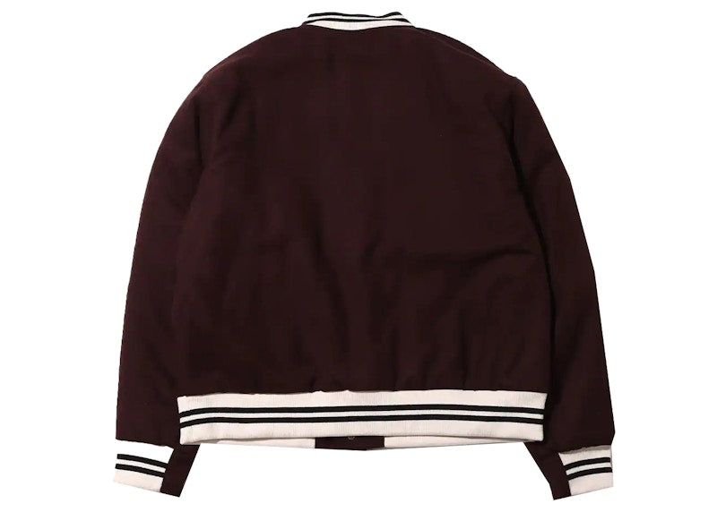 Nike Sportwear Authentics Varsity Jacket Brown Basalt/White