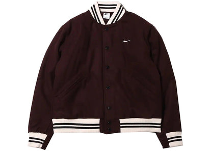 Nike Sportwear Authentics Varsity Jacket Brown Basalt/White