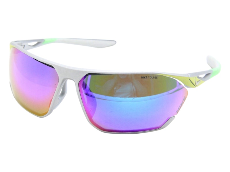 Nike Stratus M Wrap Sunglasses Brushed Silver Turq Mirror (STRATUS-M-DC3407-011-7613)