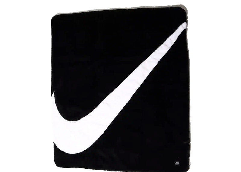 Nike Swoosh Faux Fur Blanket Black White