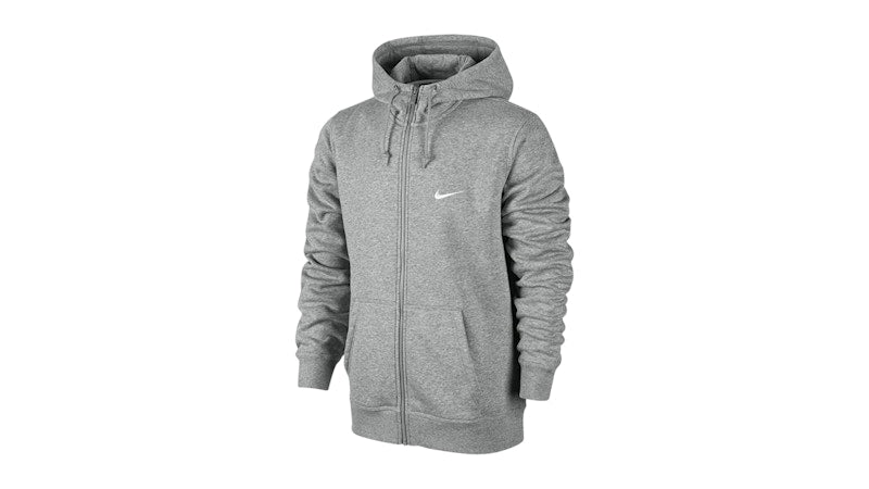 Nike Swoosh Logo Zip-Up Hoodie Grey