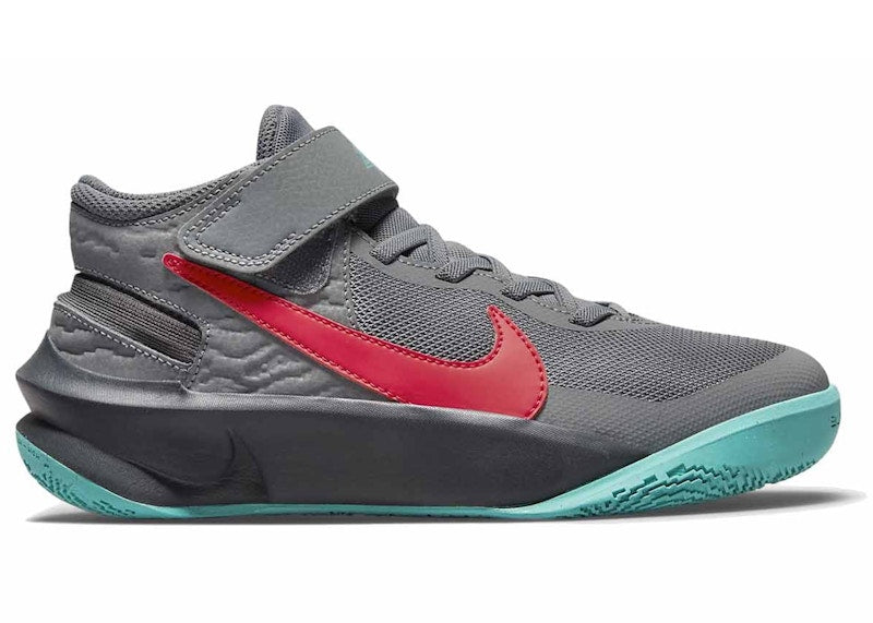 Nike Team Hustle D 10 Flyease Smoke Grey Washed Teal Siren Red (GS)