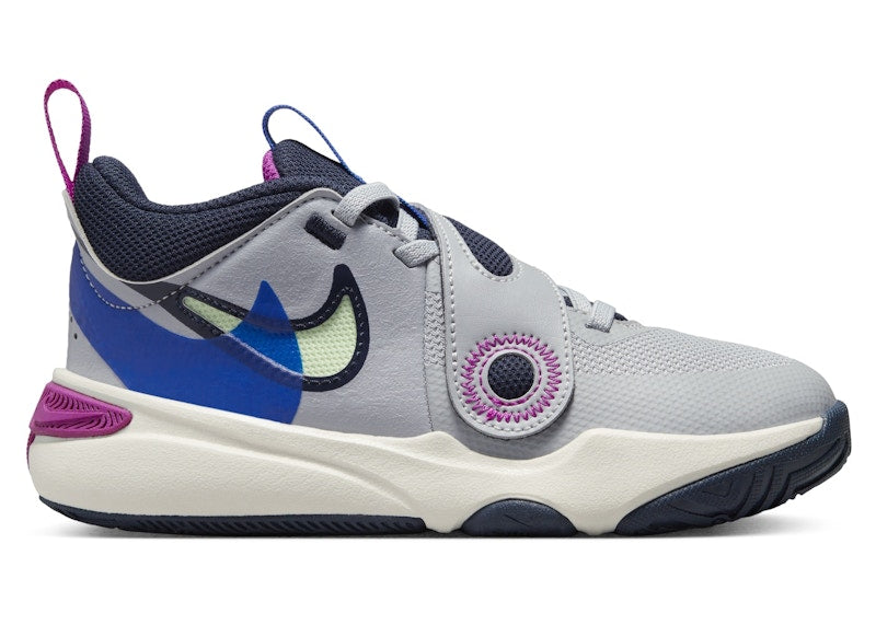 Nike Team Hustle D 11 SE Wolf Grey Obsidian Hyper Royal Vapor Green (PS)