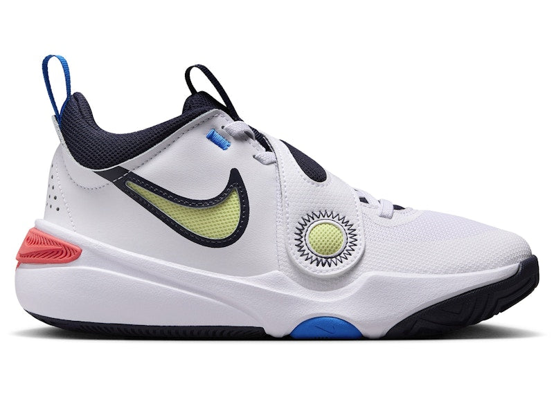 Nike Team Hustle D 11 White Bright Crimson Photo Blue Light Lemon Twist (GS)