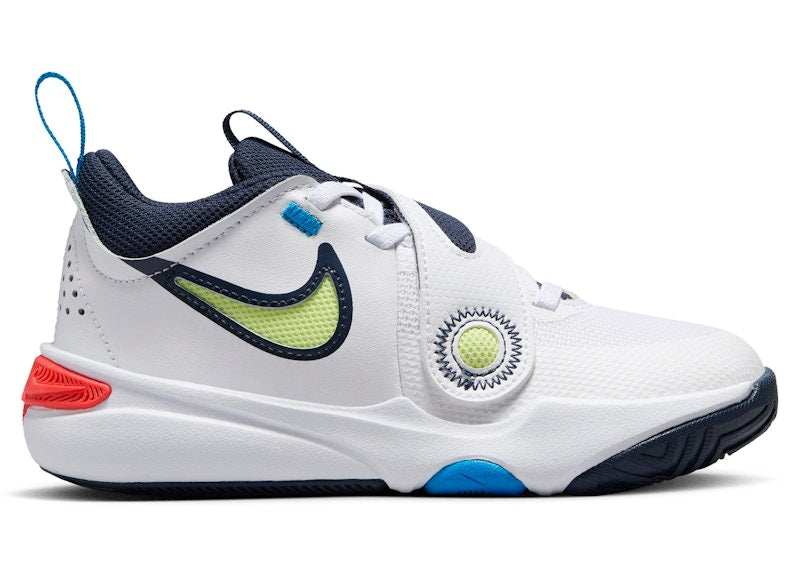 Nike Team Hustle D 11 White Bright Crimson Photo Blue Light Lemon Twist (PS)