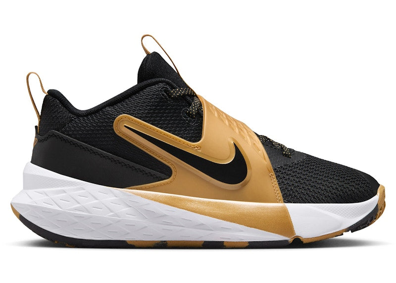 Nike Team Hustle D 12 Black Metallic Gold White (GS)