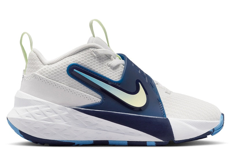 Nike Team Hustle D 12 White Midnight Navy Volt Tint (PS)