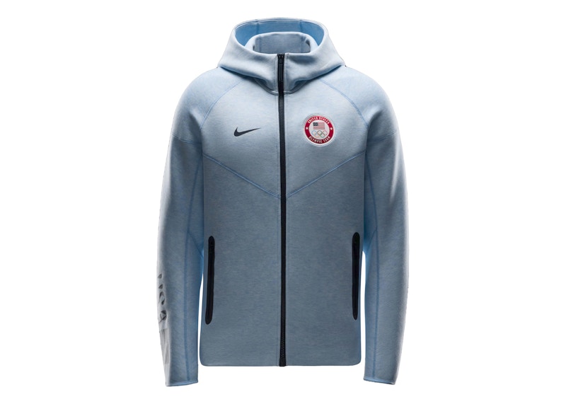 Nike Team USA Olympics 2024 Tech Fleece Full-Zip Hoodie Heather Blue