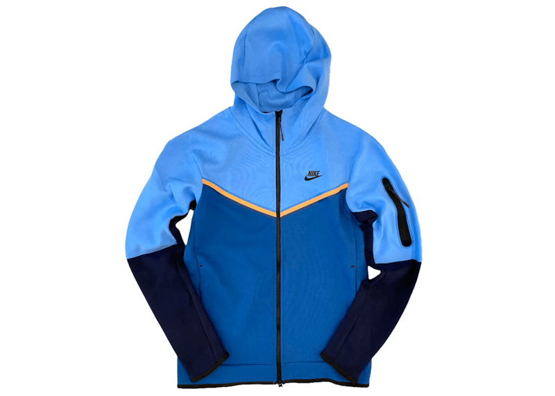 Nike Sportswear Tech Fleece Full-Zip Hoodie Blue Navy Orange
