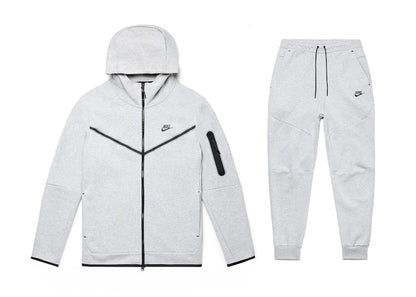Nike Sportswear Tech Fleece Full Zip Hoodie & Joggers Set Grey