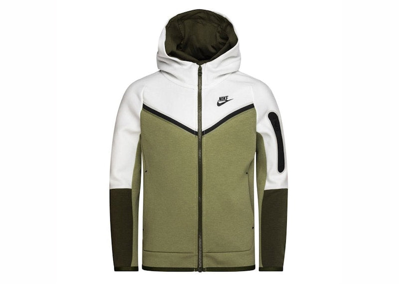 Nike Sportswear Kids' Tech Fleece Hoodie White/Dutch Green