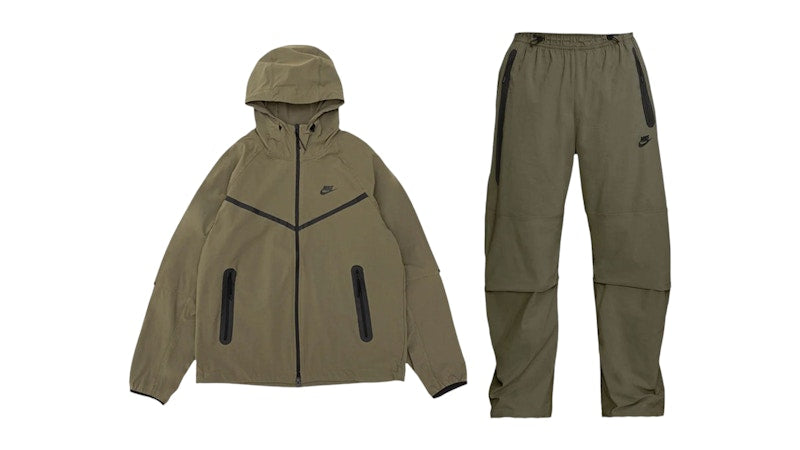 Nike Tech Woven Jacket Pant Set Medium Olive/Black