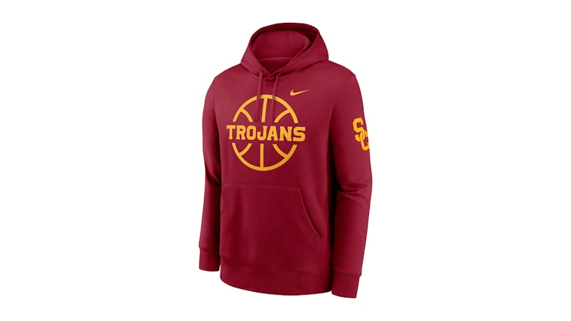 Nike USC Trojans Club Basketball Icon College Pullover Hoodie Team Crimson