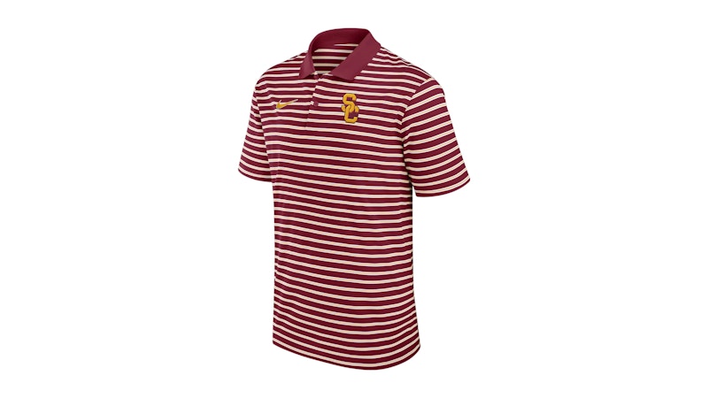 Nike USC Trojans Primetime Victory Striped Dri-FIT College Polo Crimson