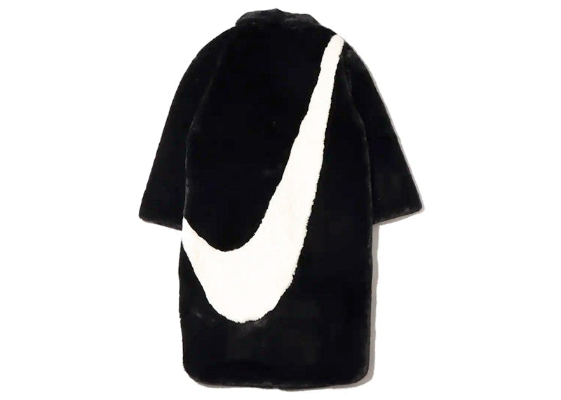Nike Women Faux Fur Long Jacket (Asia Sizing) Black