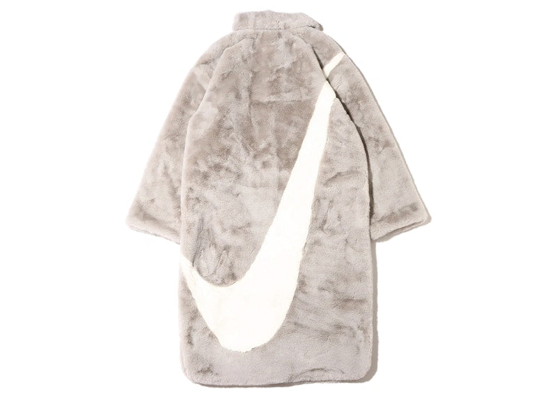 Nike Women Faux Fur Long Jacket (Asia Sizing) Light Bone
