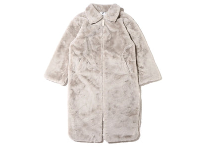 Nike Women Faux Fur Long Jacket (Asia Sizing) Light Bone