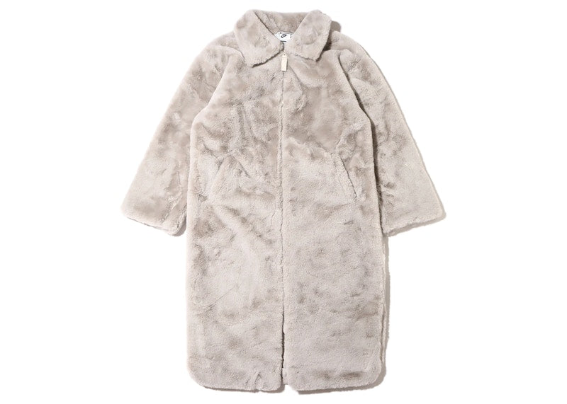 Nike Women Faux Fur Long Jacket (Asia Sizing) Light Bone