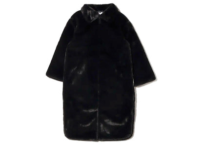 Nike Women's Faux Fur Long Jacket Black/White