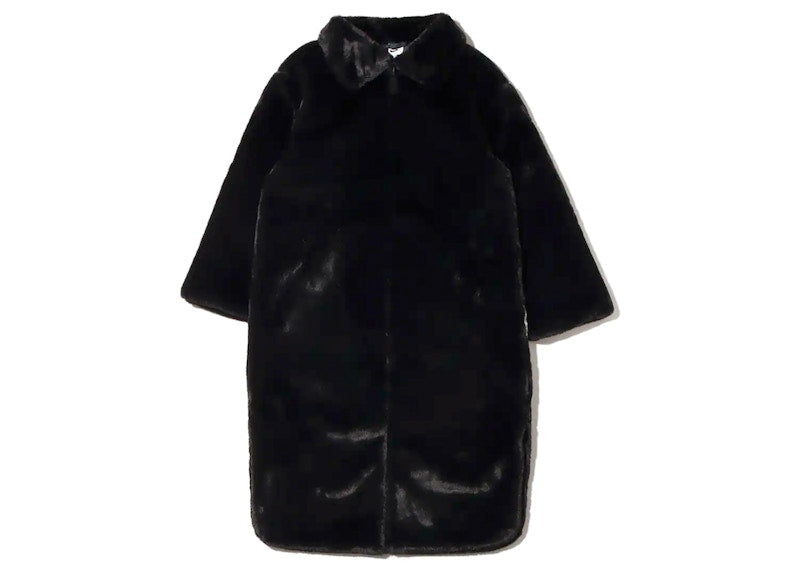 Nike Women's Faux Fur Long Jacket Black/White