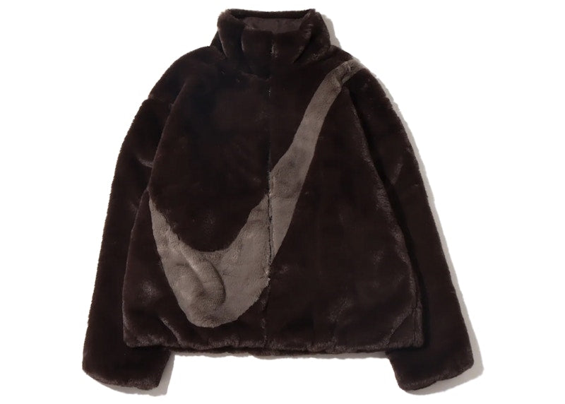 Nike Womens Oversized Swoosh Logo Jacket (Asia Sizing) Velvet Brown