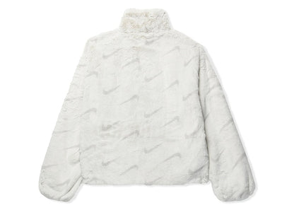 Nike Women's Plush Printed Faux Fur Jacket Light Bone