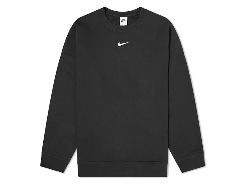 Nike Women's Sportswear Collection Essential Oversized Fleece Crewneck Black/White