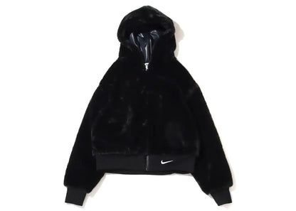 Nike Womens Sportswear Essential Faux Fur Jacket (Asia Sizing) Black