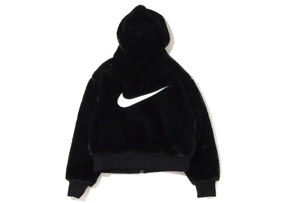 Nike Womens Sportswear Essential Faux Fur Jacket (Asia Sizing) Black