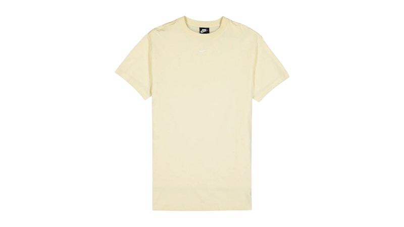 Nike Women's Swoosh Logo Loose Fit Cream T-Shirt Cream