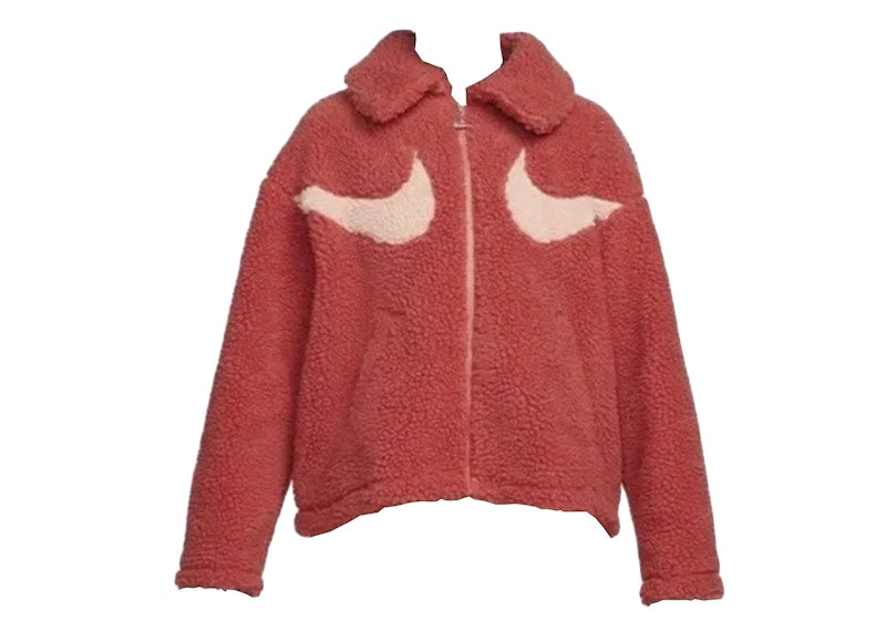 Nike Women's Swoosh Sherpa Full-Zip Jacket Lobster Crimson