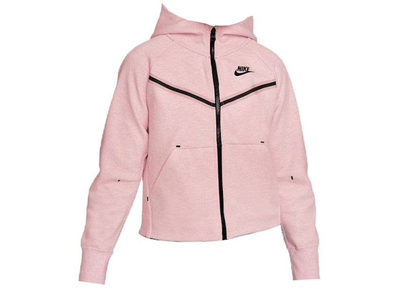 Nike Sportswear Kids' Tech Fleece Full-Zip Hoodie Pink Foam/Heather/Black